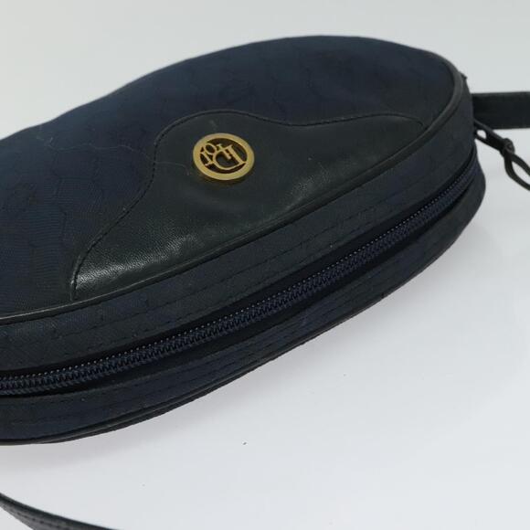 DIOR Honeycomb Canvas Shoulder Bag Gold Navy - Picture 6 of 12